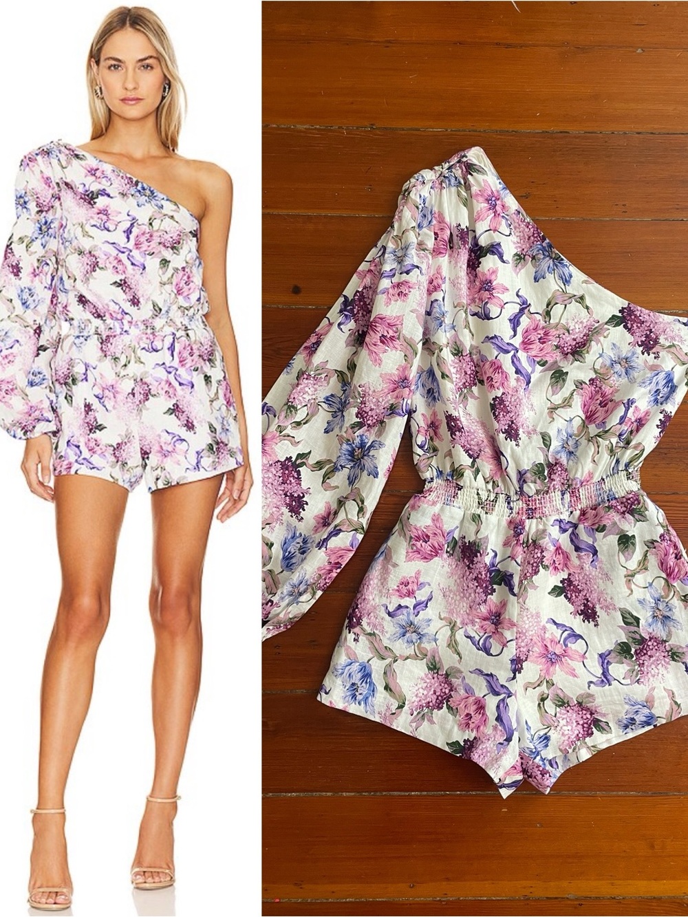 NWT CAMI NYC Scout Romper in Clematis Floral Linen Sz S 🧡🎀